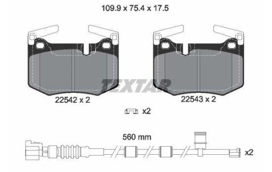 Brake Pad Set, disc brake Q+ 2254201 Textar