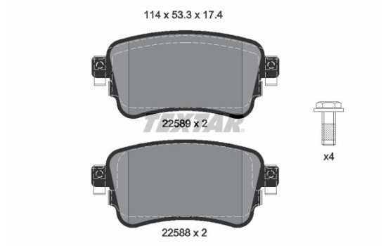 Brake Pad Set, disc brake Q+ 2258801 Textar