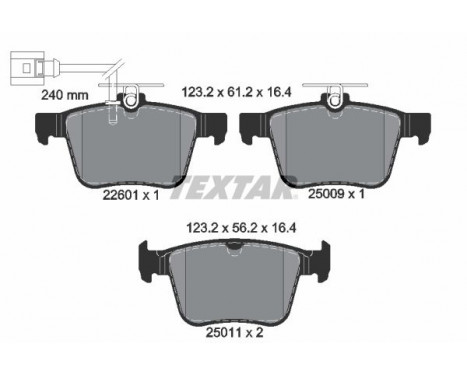 Brake Pad Set, disc brake Q+ 2260101 Textar