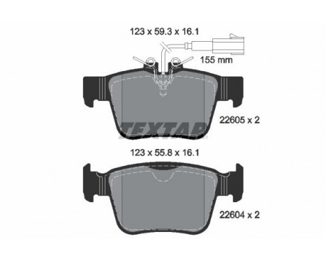 Brake Pad Set, disc brake Q+ 2260501 Textar