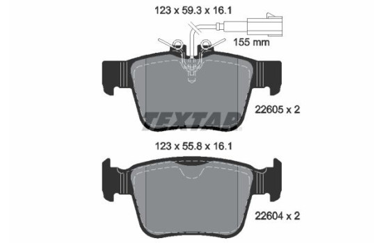 Brake Pad Set, disc brake Q+ 2260501 Textar