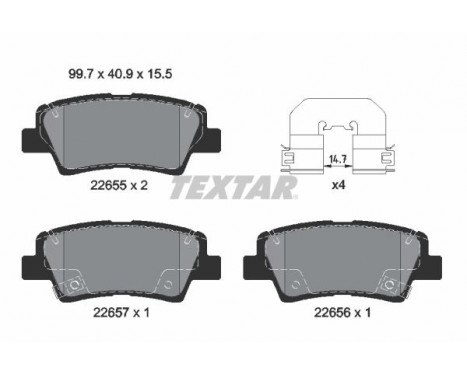 Brake Pad Set, disc brake Q+ 2265501 Textar