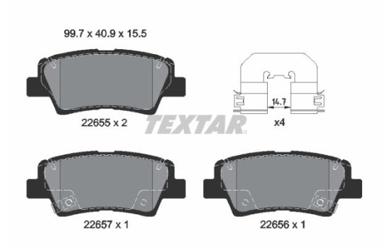 Brake Pad Set, disc brake Q+ 2265501 Textar