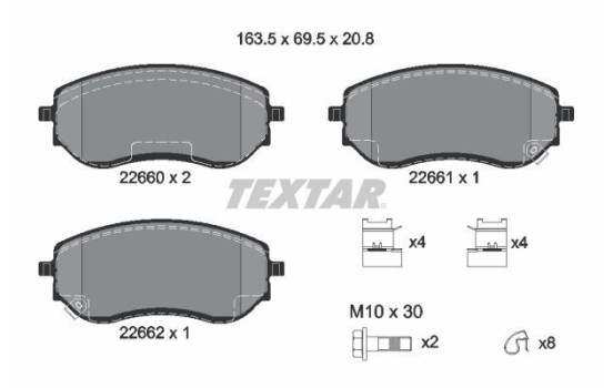 Brake Pad Set, disc brake Q+ 2266001 Textar