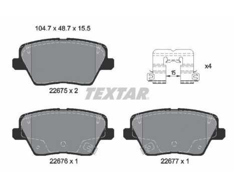 Brake Pad Set, disc brake Q+ 2267501 Textar