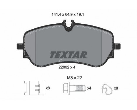 Brake Pad Set, disc brake Q+ 2280201 Textar