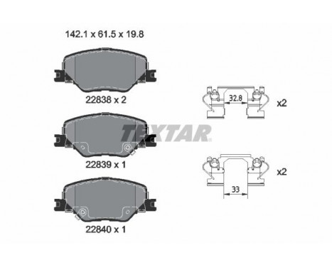 Brake Pad Set, disc brake Q+ 2283801 Textar