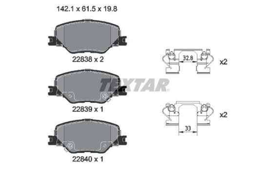 Brake Pad Set, disc brake Q+ 2283801 Textar