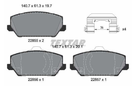 Brake Pad Set, disc brake Q+ 2285501 Textar