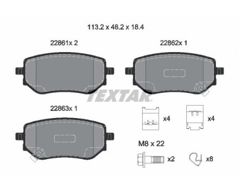 Brake Pad Set, disc brake Q+ 2286101 Textar
