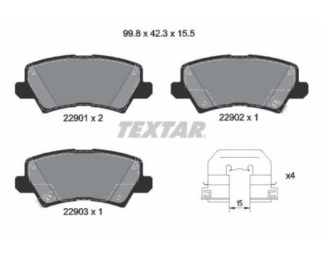 Brake Pad Set, disc brake Q+ 2290101 Textar