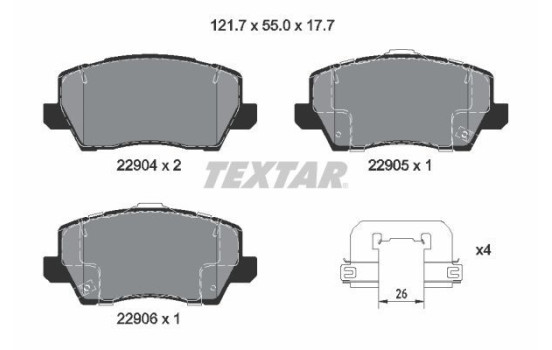 Brake Pad Set, disc brake Q+ 2290401 Textar