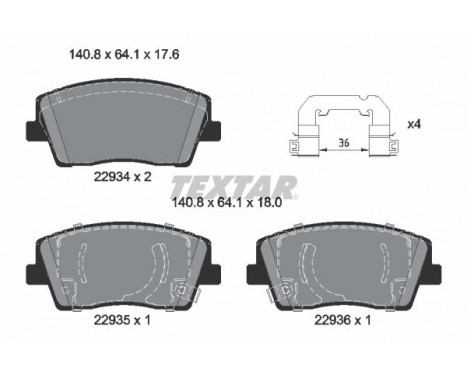 Brake Pad Set, disc brake Q+ 2293401 Textar