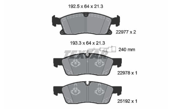 Brake Pad Set, disc brake Q+ 2297701 Textar