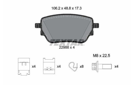 Brake Pad Set, disc brake Q+ 2298601 Textar