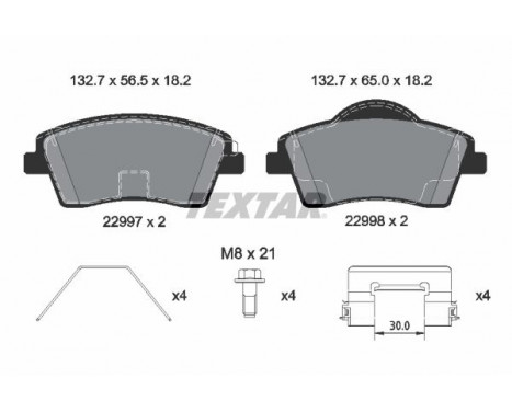 Brake Pad Set, disc brake Q+ 2299701 Textar