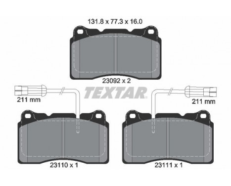 Brake Pad Set, disc brake Q+ 2309201 Textar