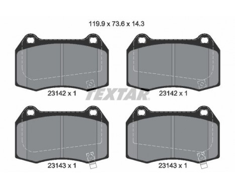 Brake Pad Set, disc brake Q+ 2314201 Textar