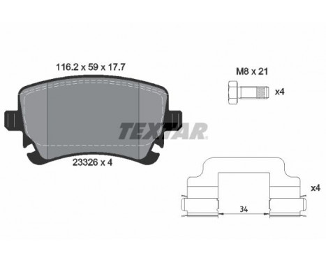 Brake Pad Set, disc brake Q+ 2332607 Textar