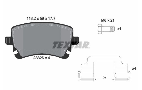 Brake Pad Set, disc brake Q+ 2332607 Textar