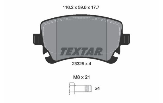 Brake Pad Set, disc brake Q+ 2332611 Textar