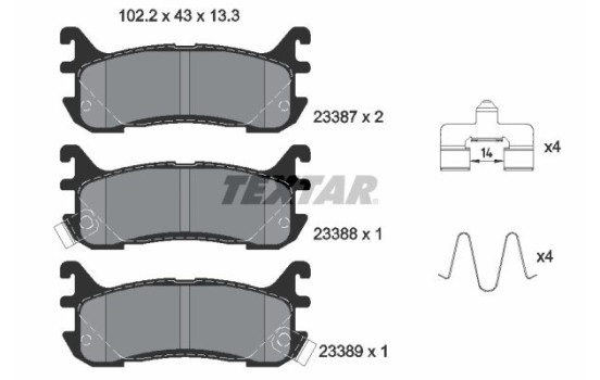 Brake Pad Set, disc brake Q+ 2338704 Textar