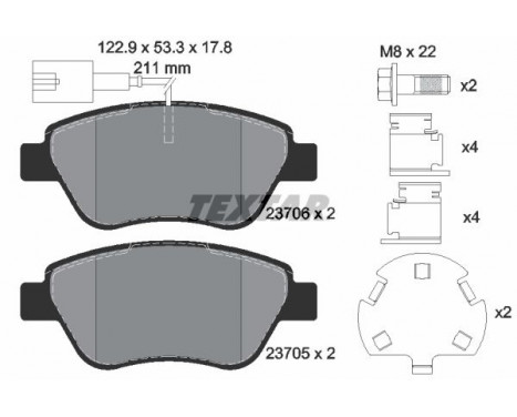 Brake Pad Set, disc brake Q+ 2370601 Textar