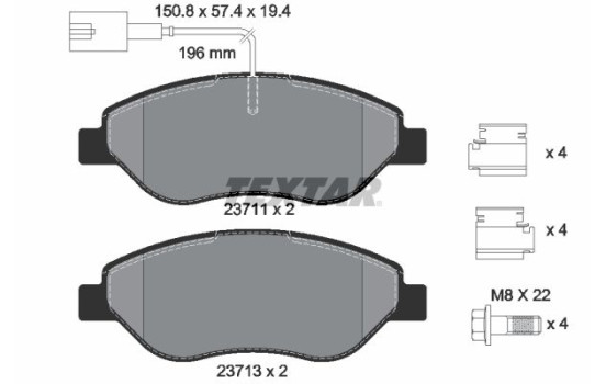 Brake Pad Set, disc brake Q+ 2371104 Textar