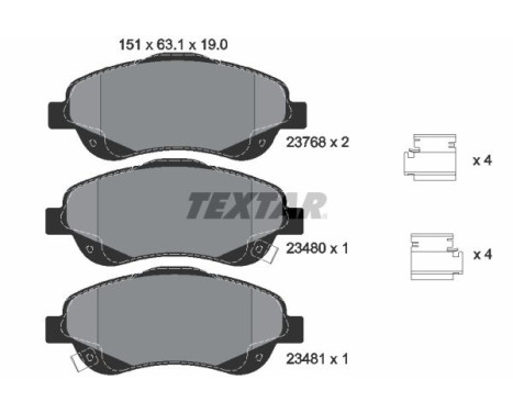 Brake Pad Set, disc brake Q+ 2376802 Textar