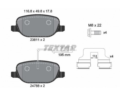 Brake Pad Set, disc brake Q+ 2381101 Textar