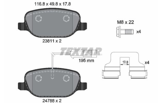 Brake Pad Set, disc brake Q+ 2381101 Textar