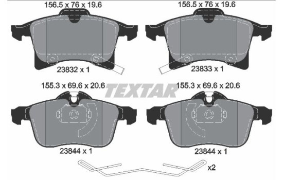 Brake Pad Set, disc brake Q+ 2383204 Textar