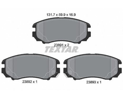 Brake Pad Set, disc brake Q+ 2389101 Textar