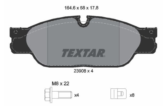 Brake Pad Set, disc brake Q+ 2390801 Textar