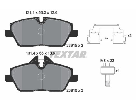 Brake Pad Set, disc brake Q+ 2391508 Textar