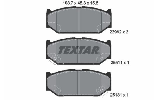Brake Pad Set, disc brake Q+ 2396201 Textar