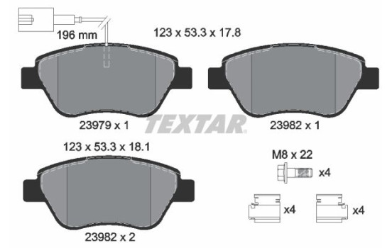 Brake Pad Set, disc brake Q+ 2397901 Textar