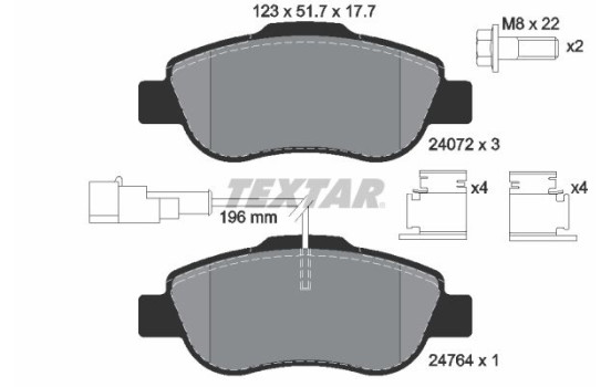 Brake Pad Set, disc brake Q+ 2407202 Textar