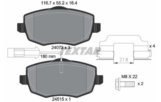 Brake Pad Set, disc brake Q+ 2407304 Textar