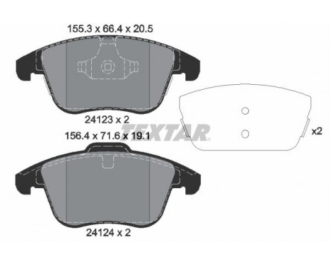 Brake Pad Set, disc brake Q+ 2412305 Textar