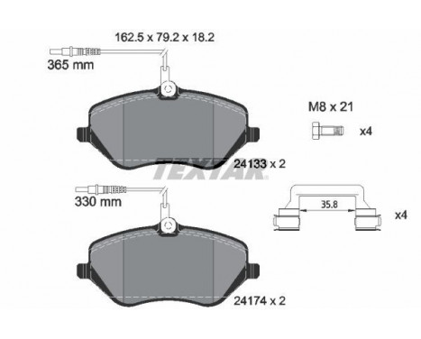 Brake Pad Set, disc brake Q+ 2413301 Textar