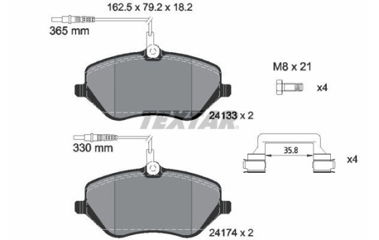 Brake Pad Set, disc brake Q+ 2413301 Textar