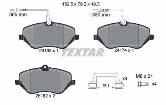 Brake Pad Set, disc brake Q+ 2413303 Textar