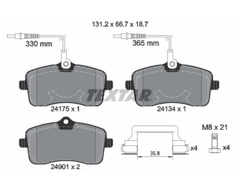 Brake Pad Set, disc brake Q+ 2417501 Textar