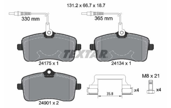 Brake Pad Set, disc brake Q+ 2417501 Textar