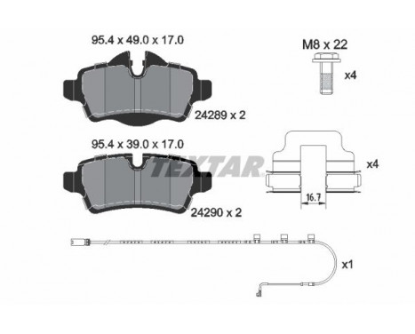 Brake Pad Set, disc brake Q+ 2428904 Textar
