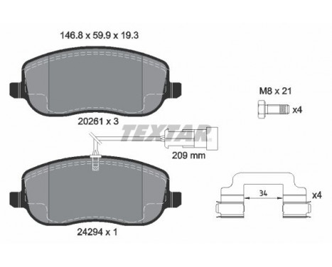 Brake Pad Set, disc brake Q+ 2429401 Textar