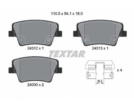 Brake Pad Set, disc brake Q+ 2431201 Textar