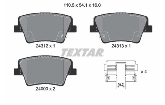 Brake Pad Set, disc brake Q+ 2431201 Textar