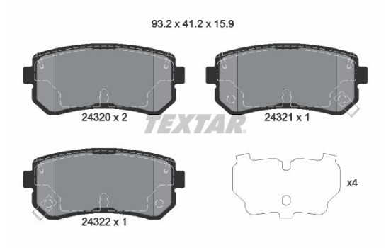 Brake Pad Set, disc brake Q+ 2432001 Textar